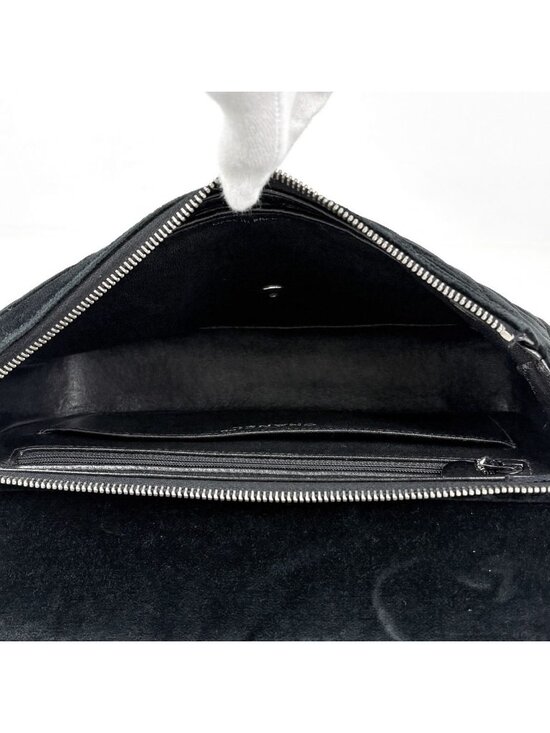 Chanel CC Logo Chain Backpack Quilted Velour Black main image 8